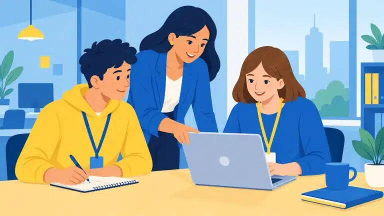 Guia do jovem aprendiz e estagiário: jovens com mentora no escritório