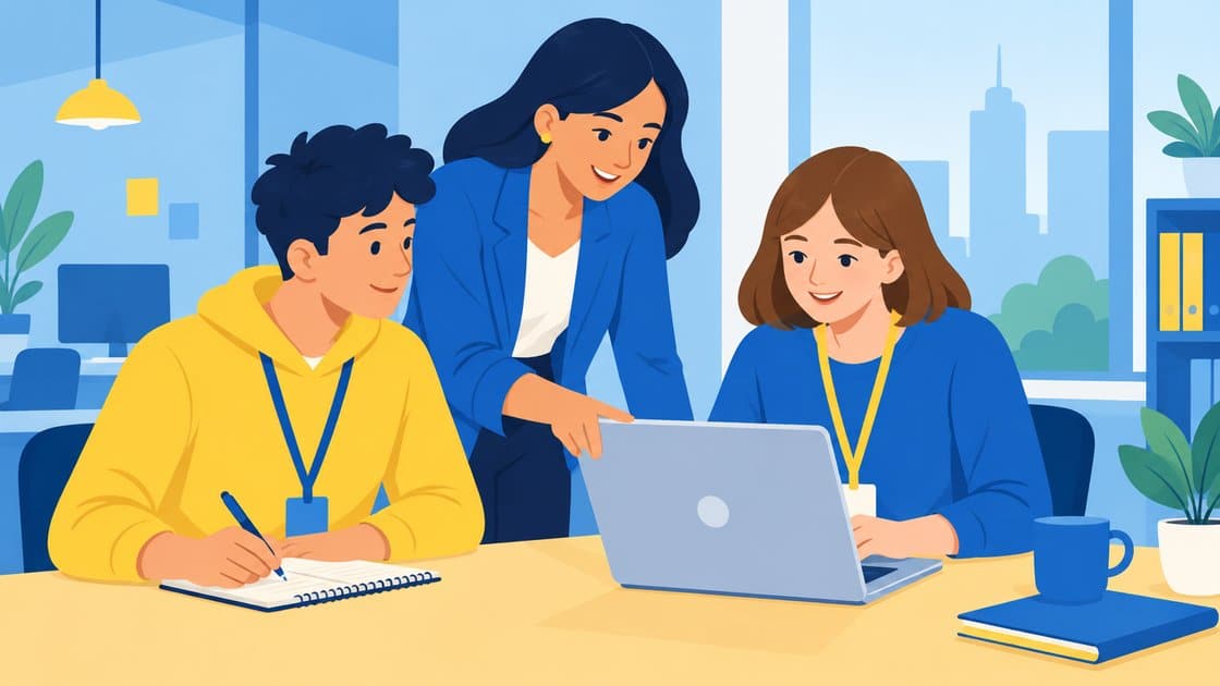 Guia do jovem aprendiz e estagiário: jovens com mentora no escritório
